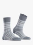 FALKE Sensitive Striped Ankle Socks, Blue Smog