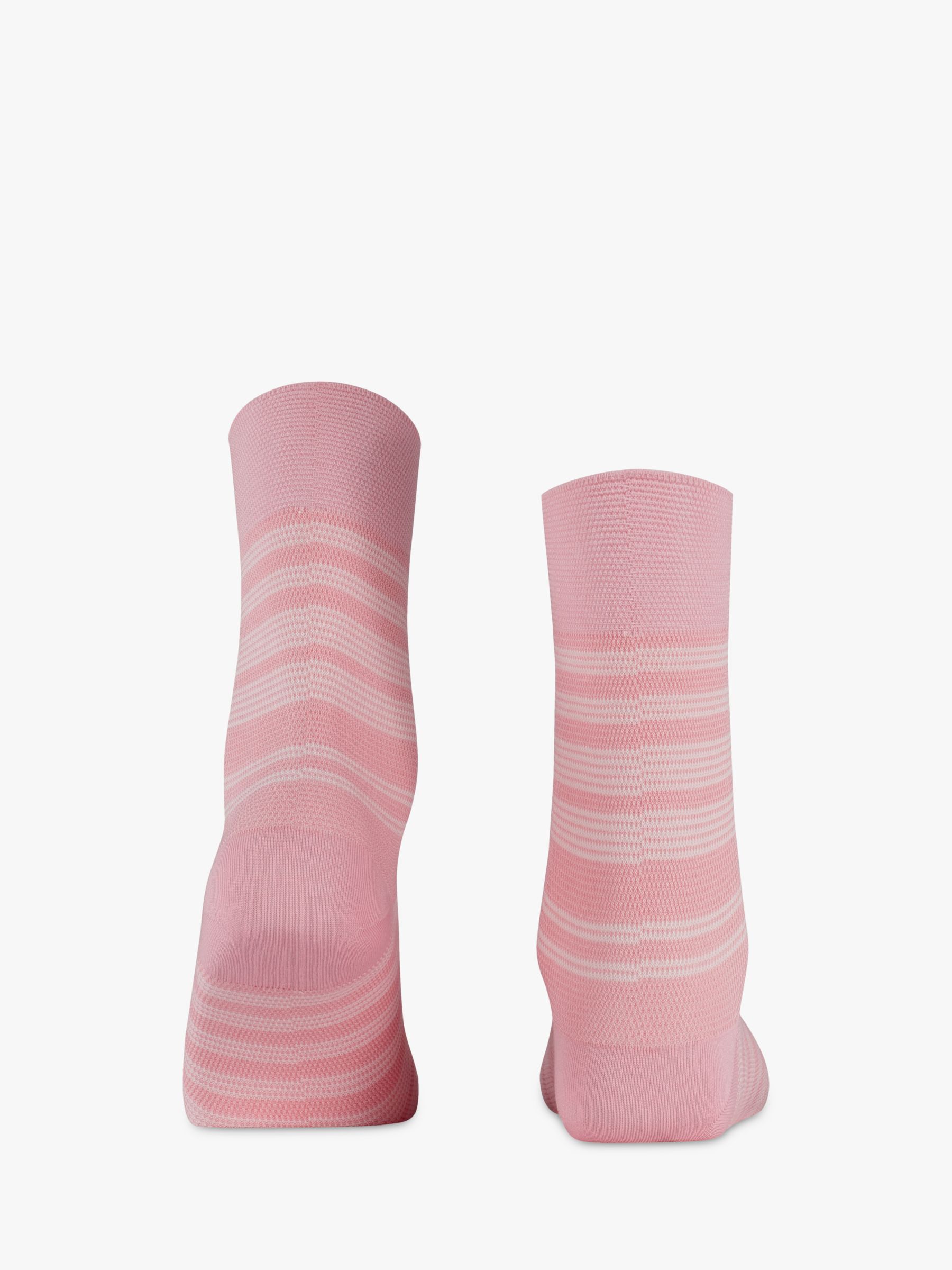 FALKE Sensitive Sunset Stripe Ankle Socks, Rose at John Lewis & Partners