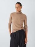 John Lewis Cashmere Roll Neck Jumper, Camel