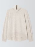 John Lewis Cashmere Ribbed Roll Neck Jumper, Toast