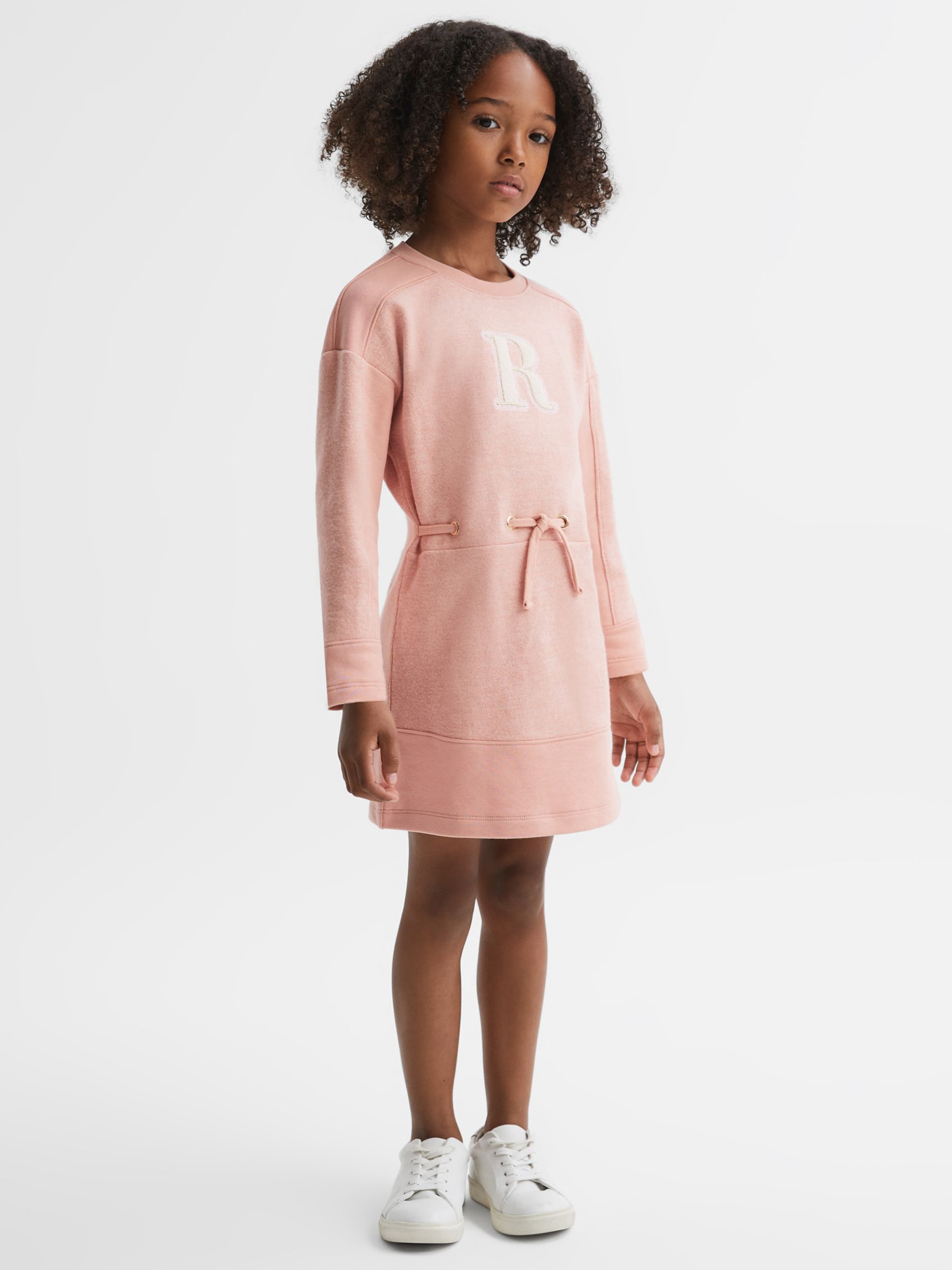 Reiss Kids' Ella Jersey Dress, Apricot, 8-9 years