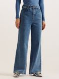 Ted Baker Nass Wide Leg Jeans, Mid Blue, Mid Blue