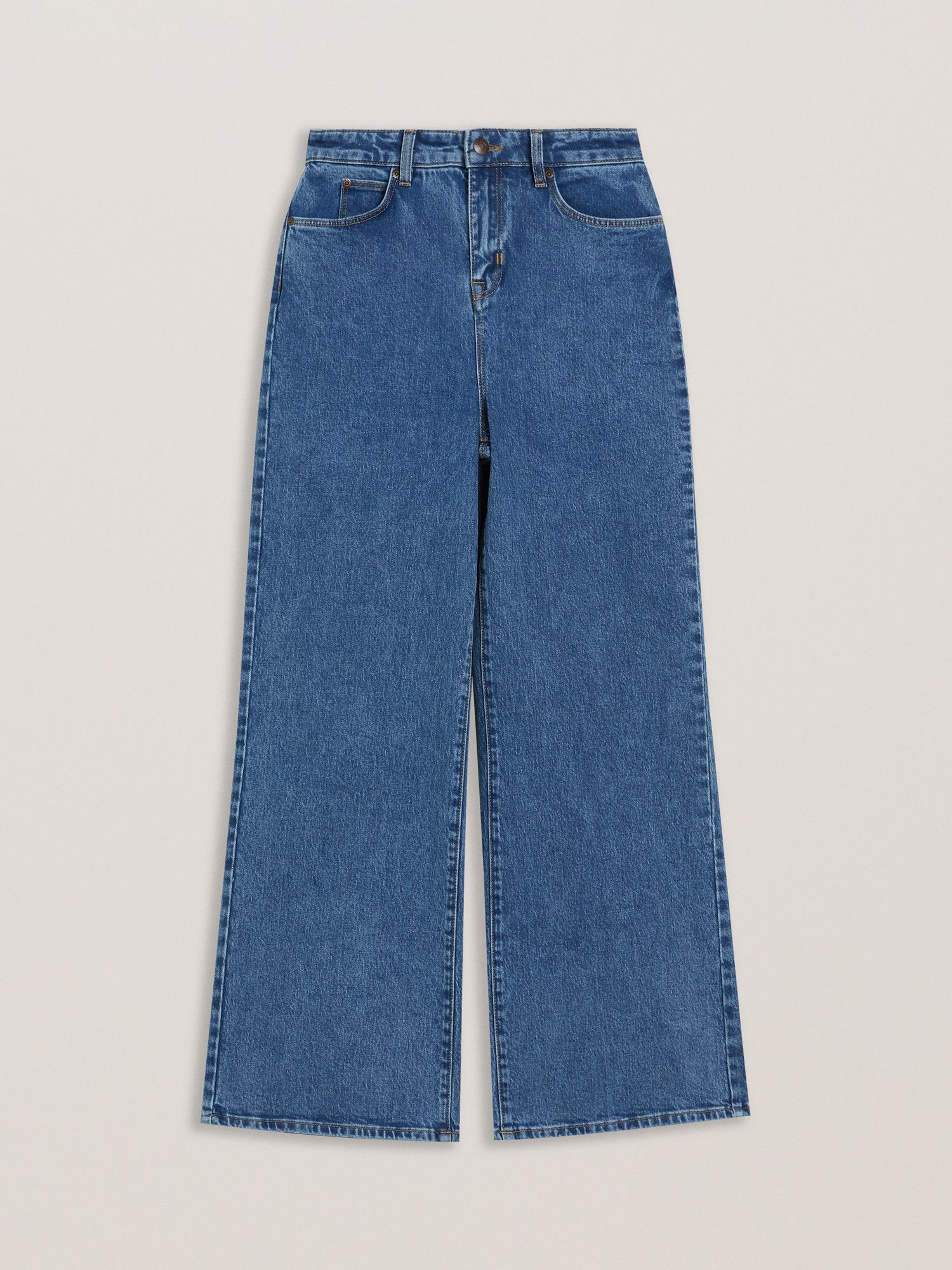 Buy Ted Baker Nass Wide Leg Jeans, Mid Blue Online at johnlewis.com