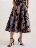 Ted Baker Bursa Jacquard Floral Midi Skirt, Black/Multi, Black/Multi
