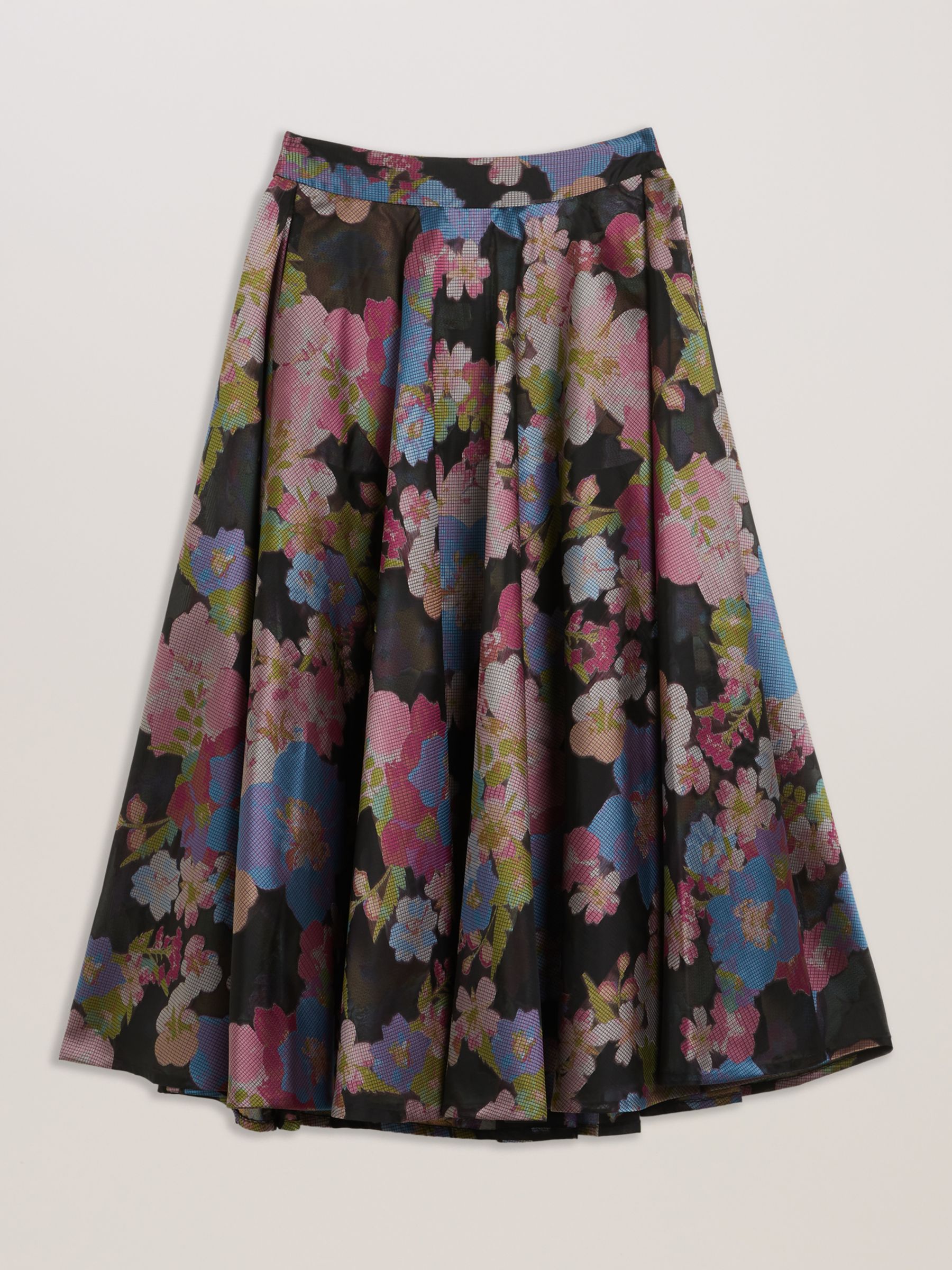 Ted Baker Bursa Jacquard Floral Midi Skirt, Black/Multi, 8