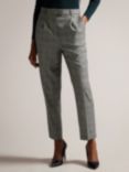 Ted Baker Jommial Pleat Front Tapered Leg Check Wool Blend Trousers, Black  at John Lewis & Partners