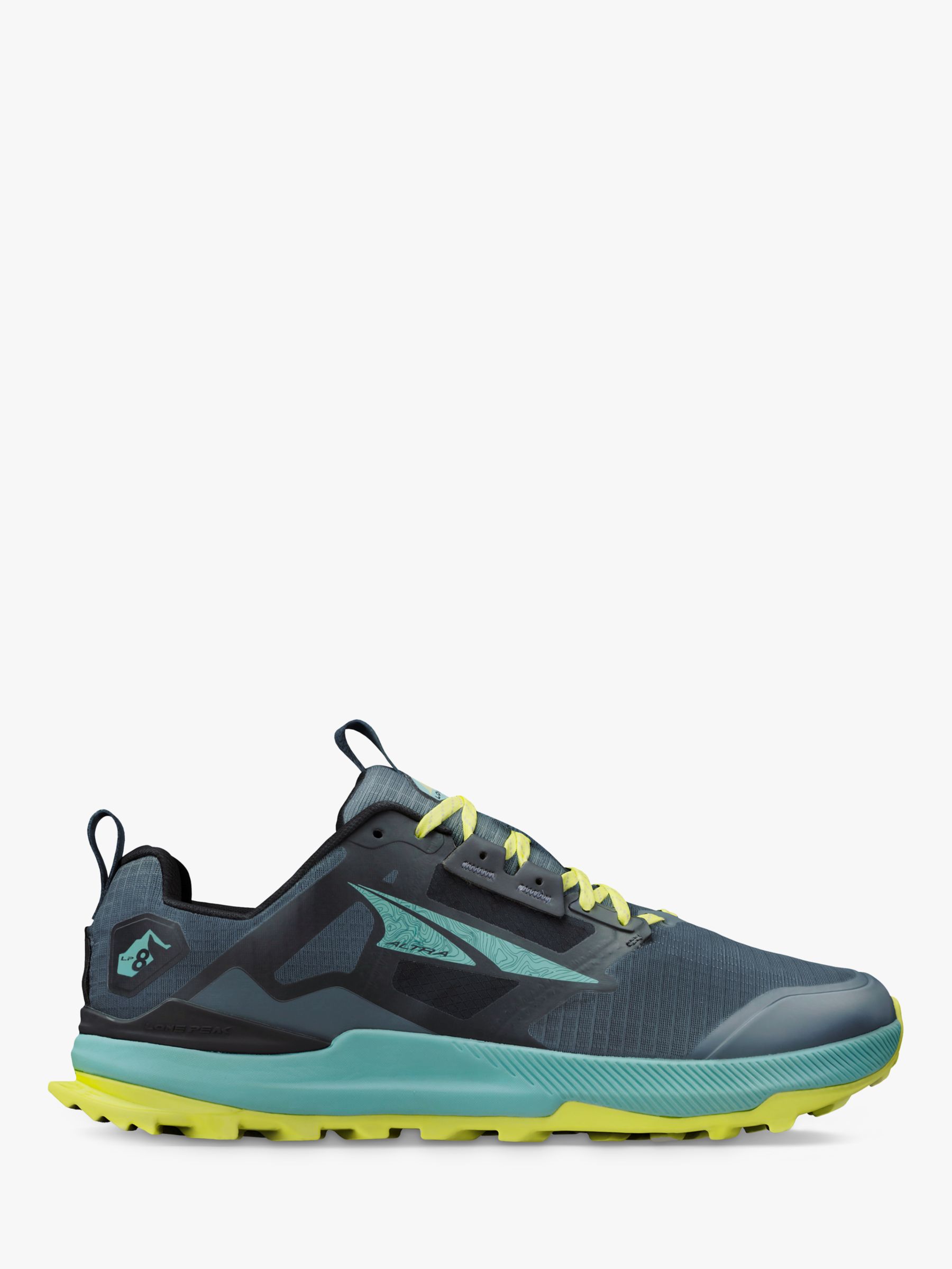 Altra Lone Peak 8  2 Men's Trail Running Shoes, Black/Green, 10