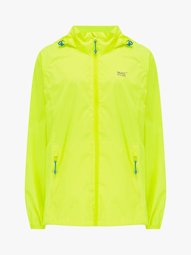 Mac In A Sac Origin II Unisex Packable Waterproof Jacket, Neon Yellow