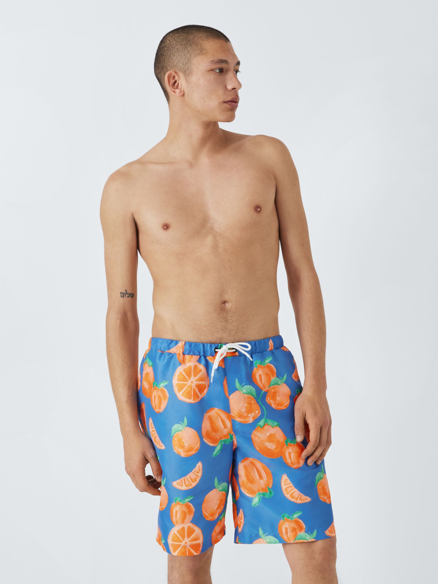 Their Nibs Orange Print Swim Shorts, Navy/Orange, M