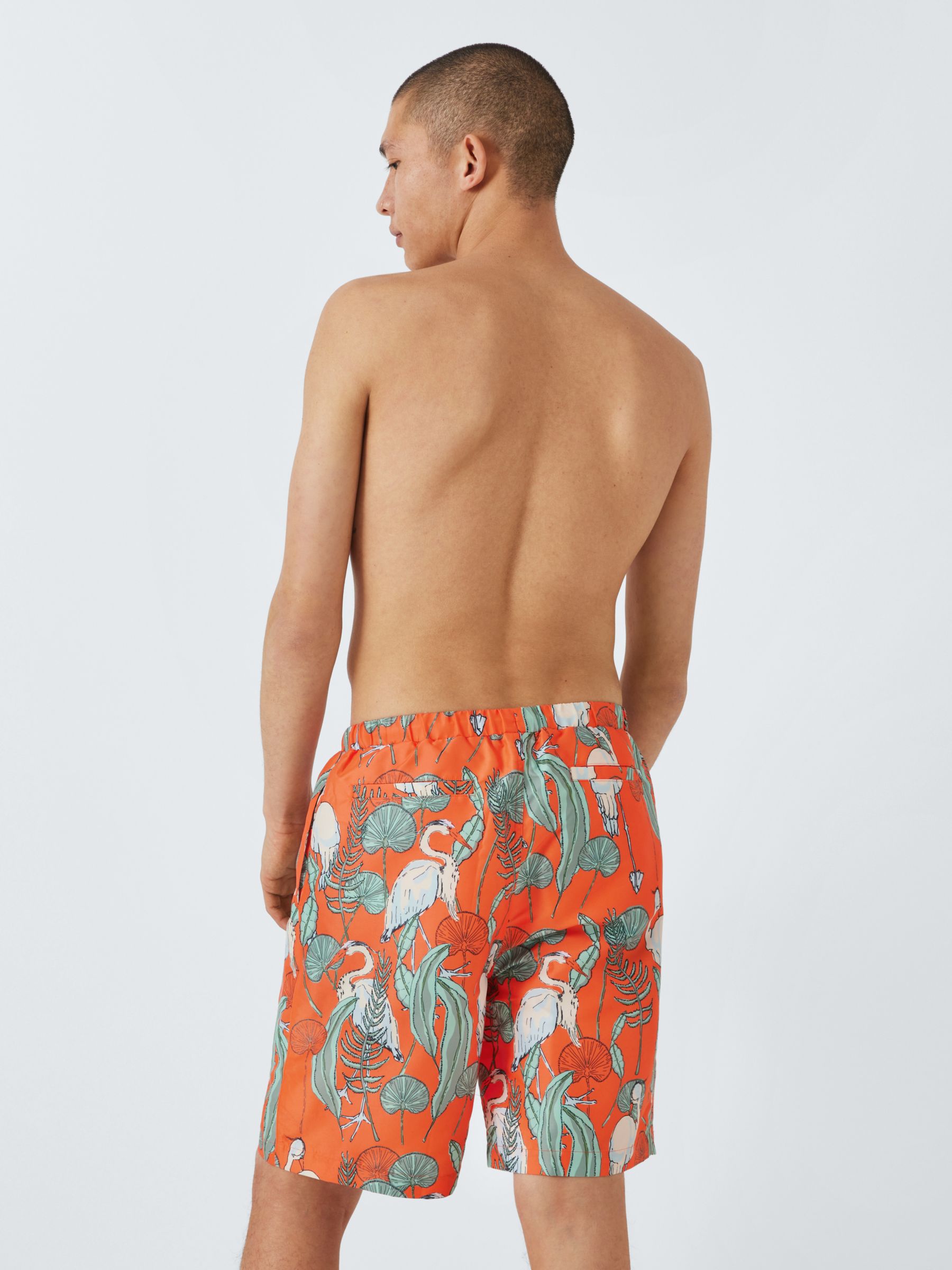 Their Nibs Heron Print Swim Shorts, Herons Orange/Multi, XL