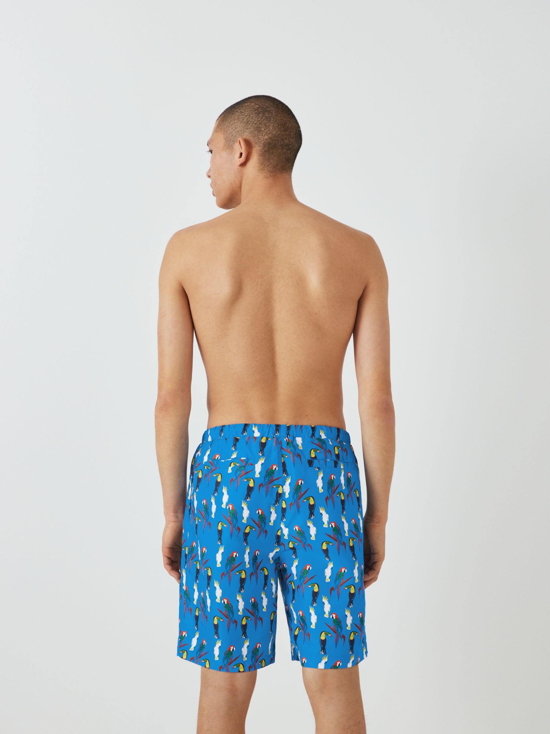 Their Nibs Tropical Bird Print Swim Shorts, Blue/Multi, L