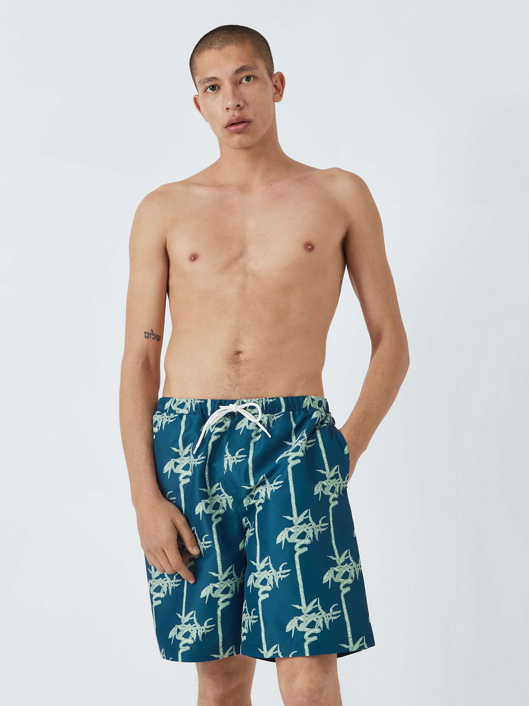 Buy Their Nibs Bamboo Twist Print Swim Shorts, Blue/Green Online at johnlewis.com