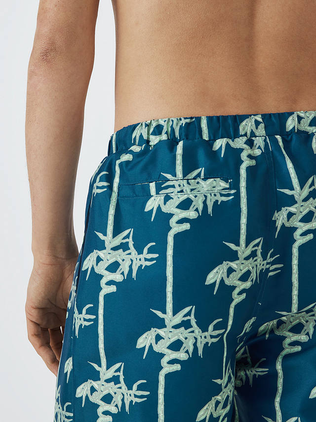 Their Nibs Bamboo Twist Print Swim Shorts, Blue/Green