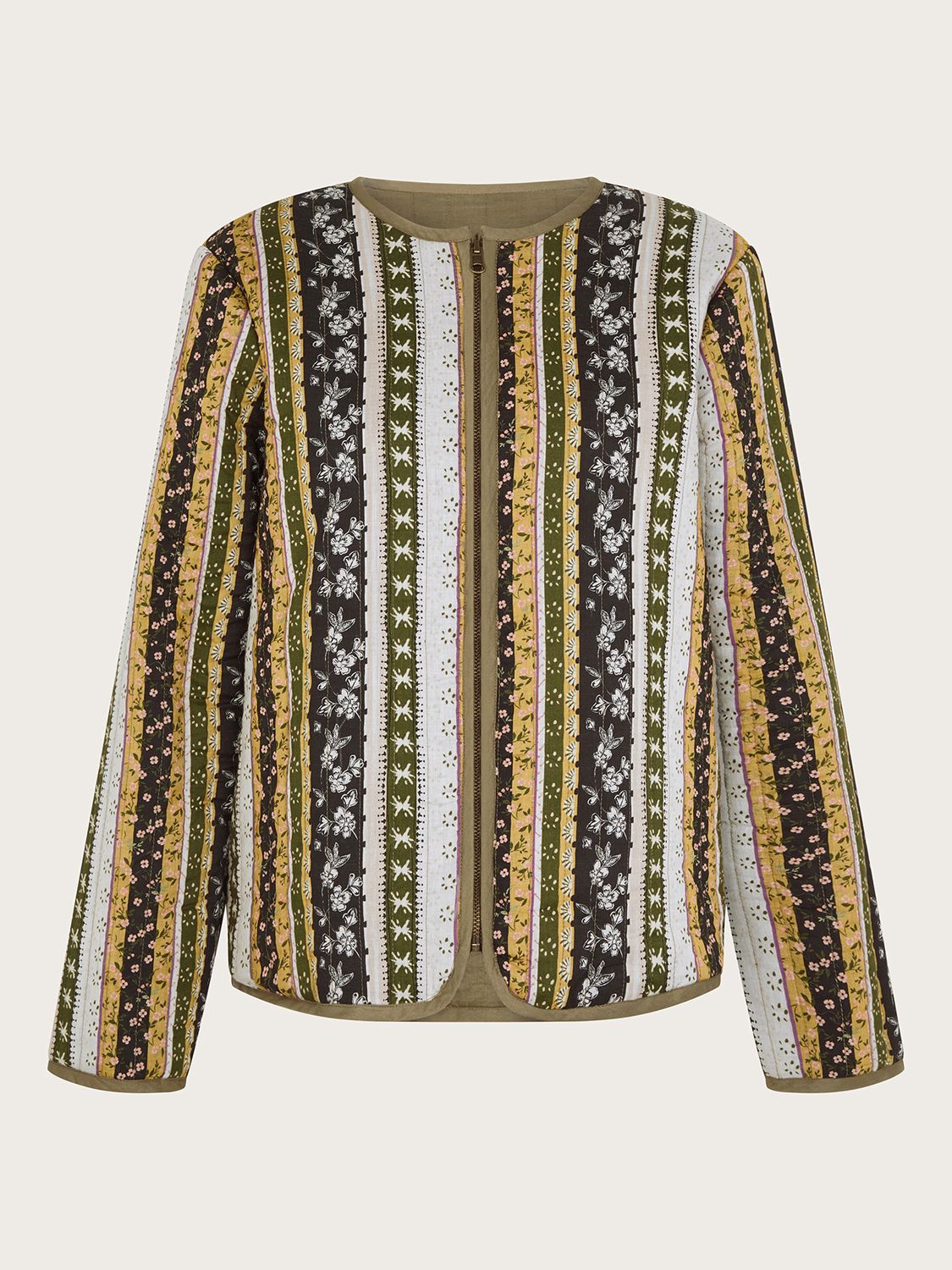 Buy Monsoon Rita Reversible Jacket, Khaki/Multi Online at johnlewis.com