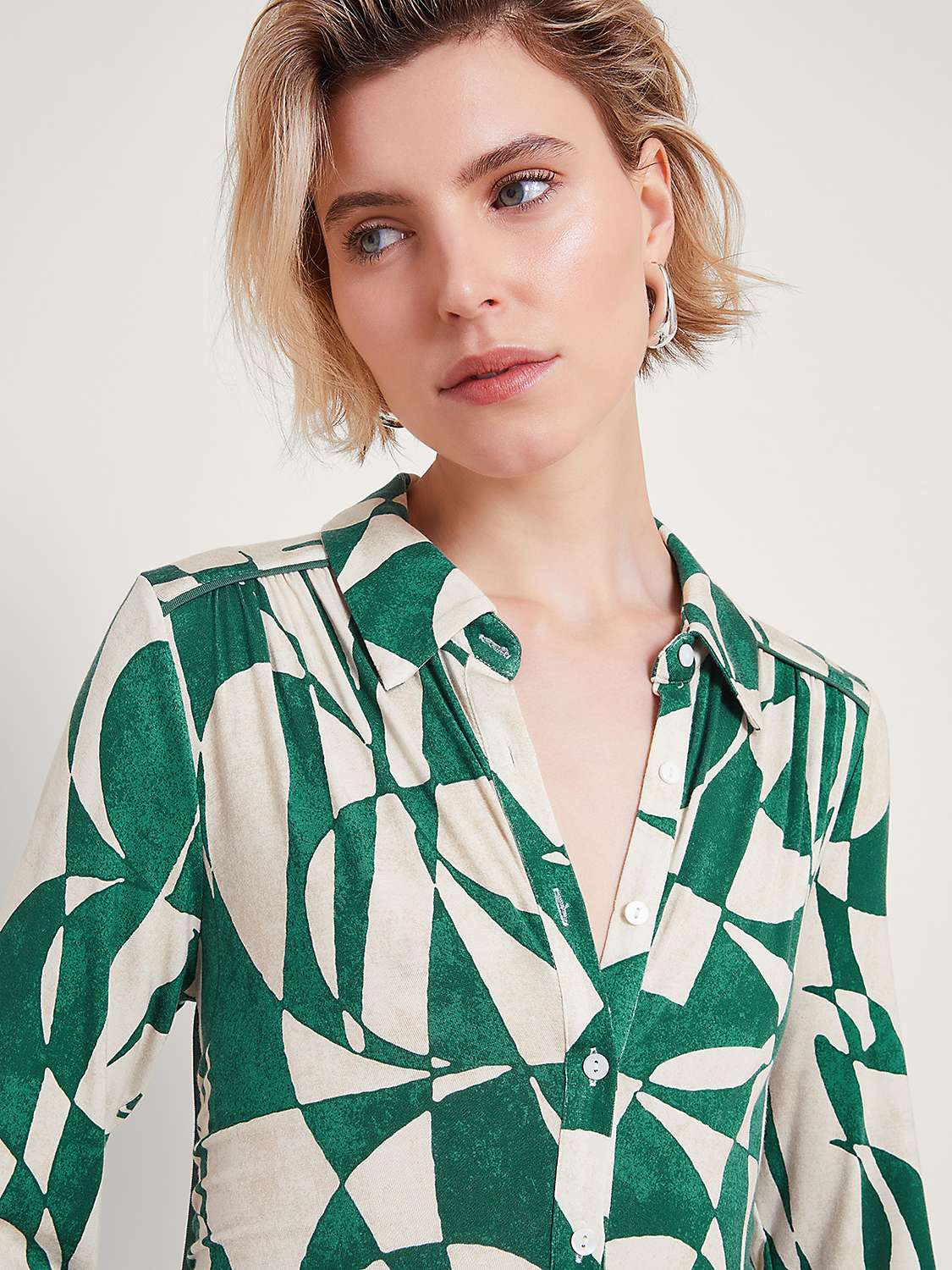 Buy Monsoon Ecovero Shirt Dress, Green Online at johnlewis.com