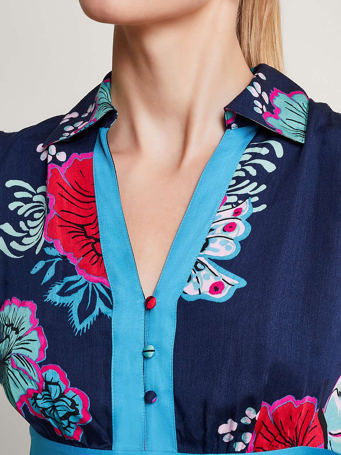 Buy Monsoon Esme Floral Shirt Dress, Navy/Multi Online at johnlewis.com