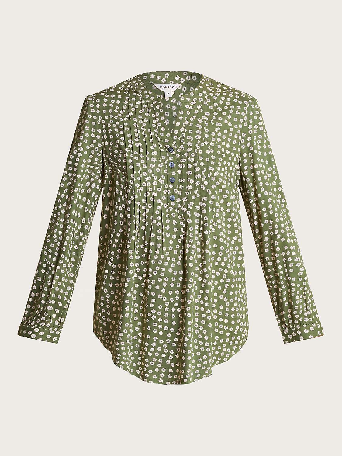 Buy Monsoon Sancha Ditsy Floral Top, Green Online at johnlewis.com