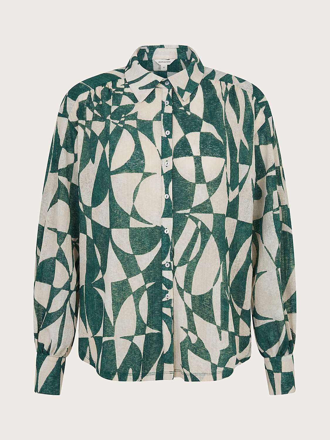 Buy Monsoon Print Long Sleeve Shirt, Green Online at johnlewis.com
