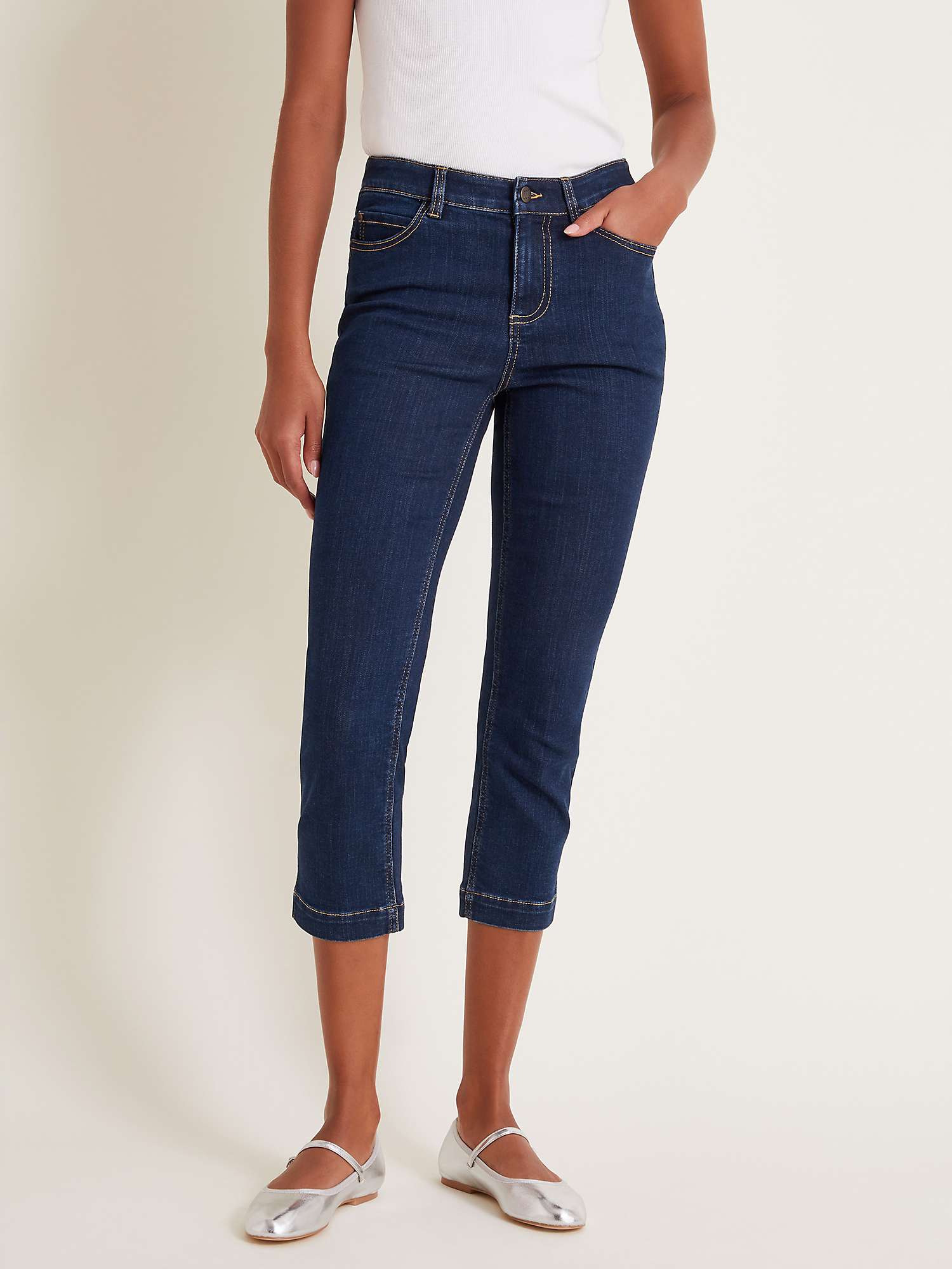 Buy Monsoon Idabella Cropped Skinny Jeans, Indigo Online at johnlewis.com