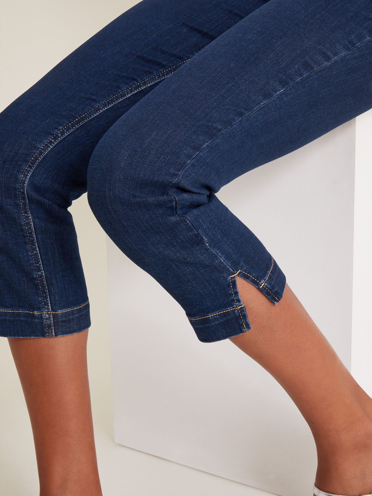 Monsoon Idabella Cropped Skinny Jeans, Indigo, 8