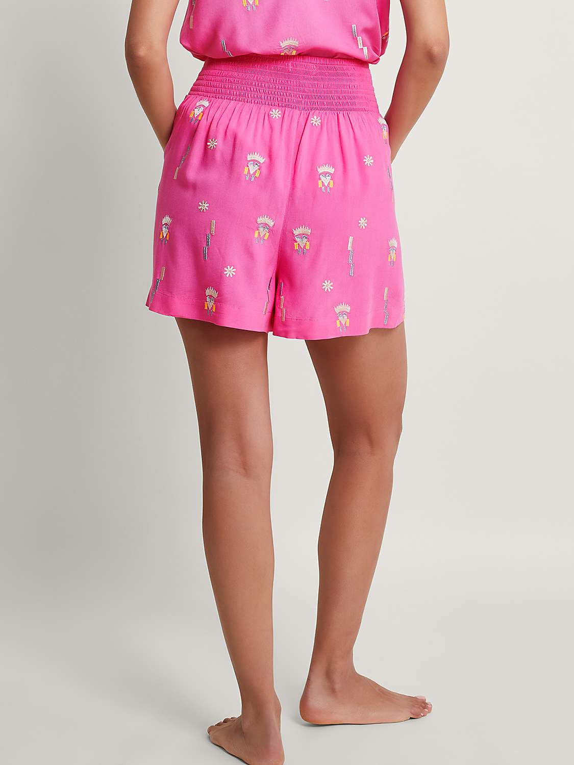 Buy Monsoon Kiran Embroided Shorts, Pink Online at johnlewis.com