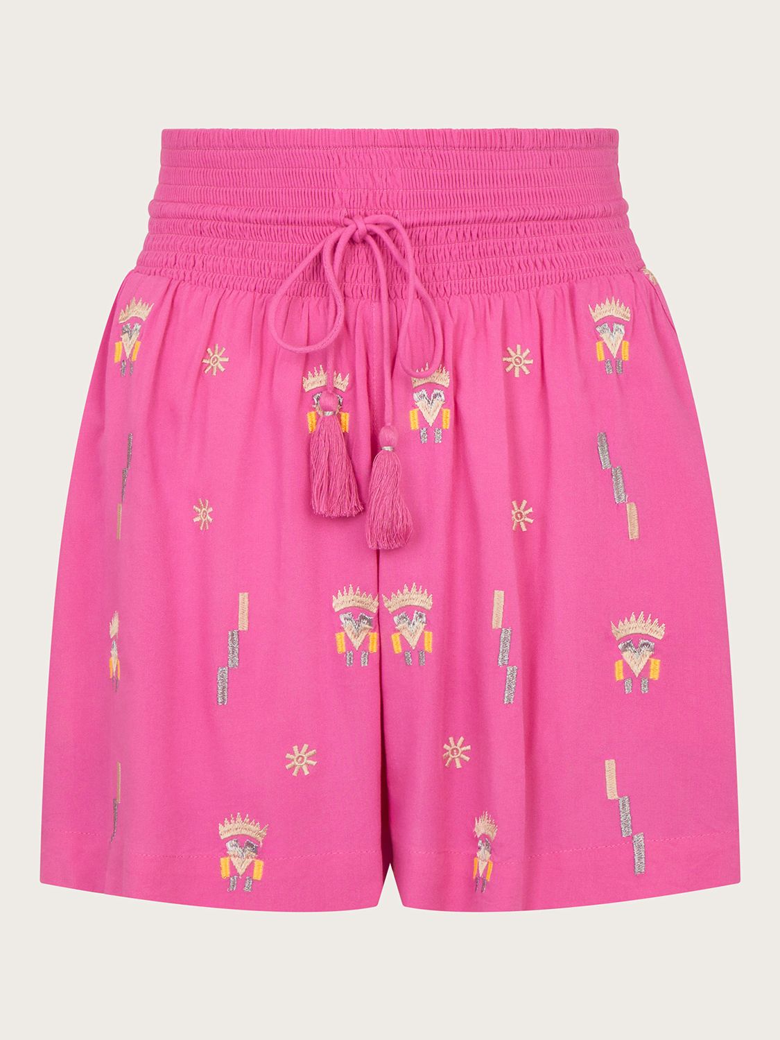 Monsoon Kiran Embroided Shorts, Pink, S