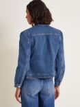 Monsoon Louisa Frill Denim Jacket, Denim Blue