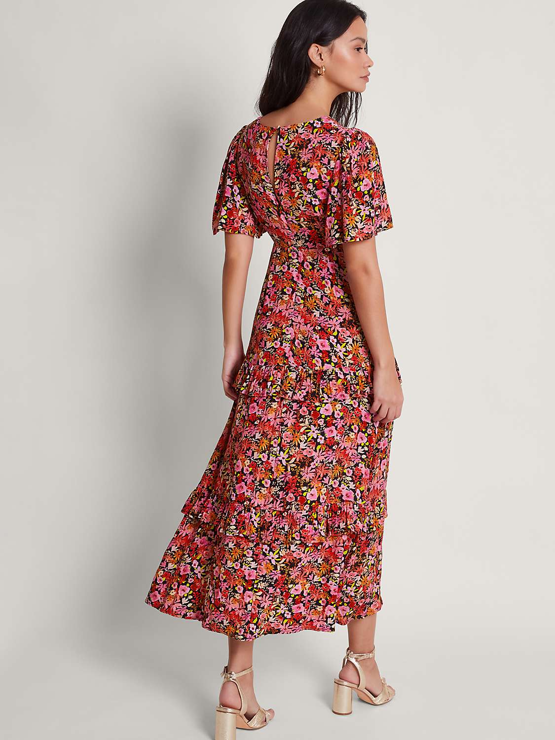 Buy Monsoon Julieta Layered Midi Floral Dress, Multi Online at johnlewis.com