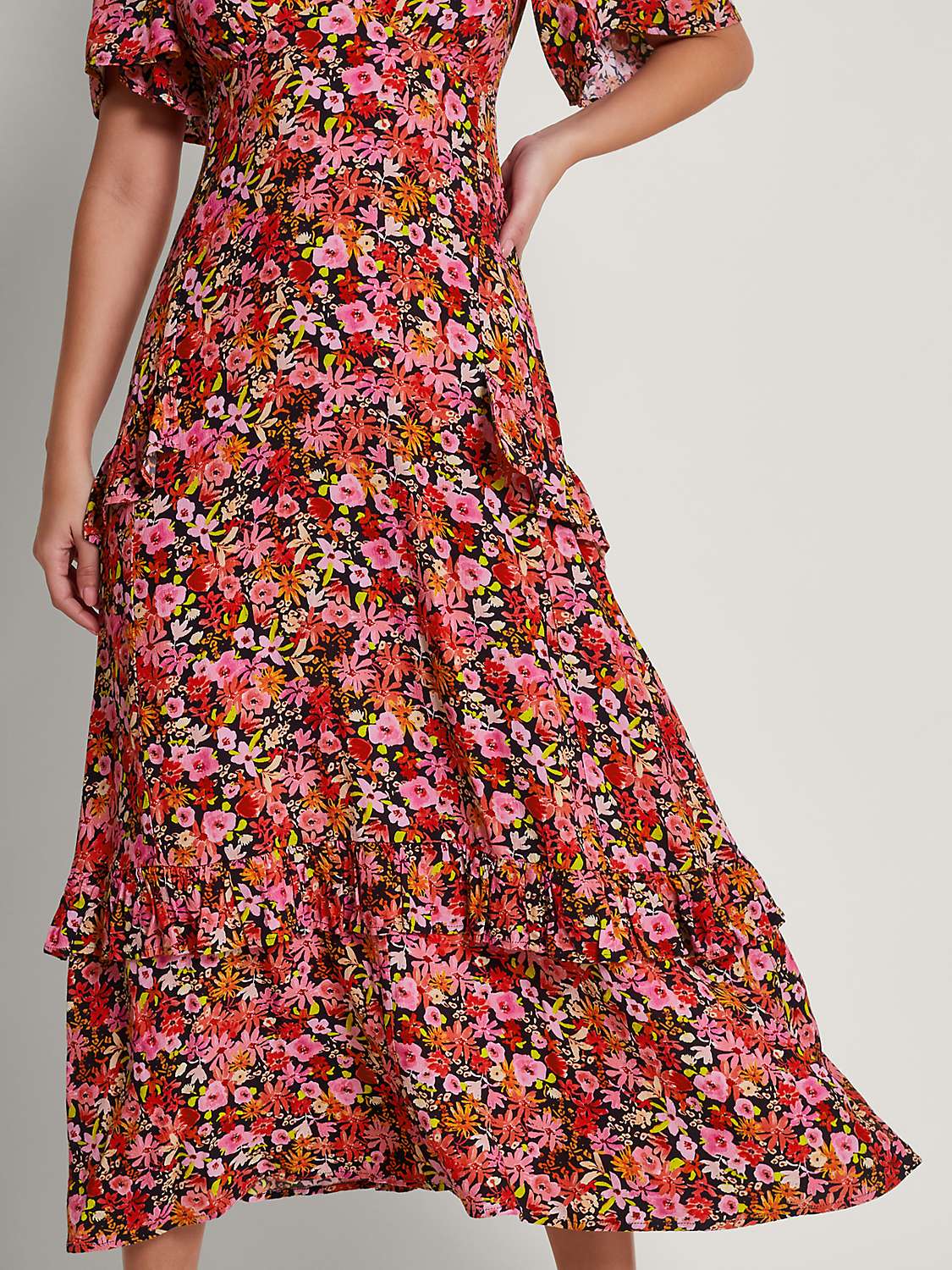 Buy Monsoon Julieta Layered Midi Floral Dress, Multi Online at johnlewis.com