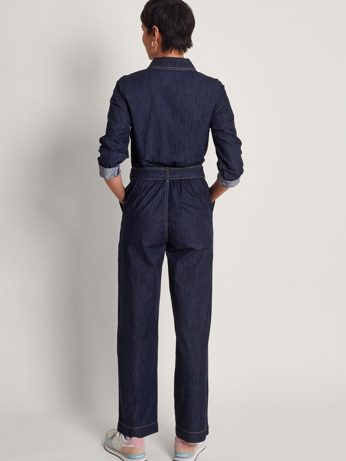 Evelyn Denim Relaxed Jumpsuit, Mid Authentic Wash