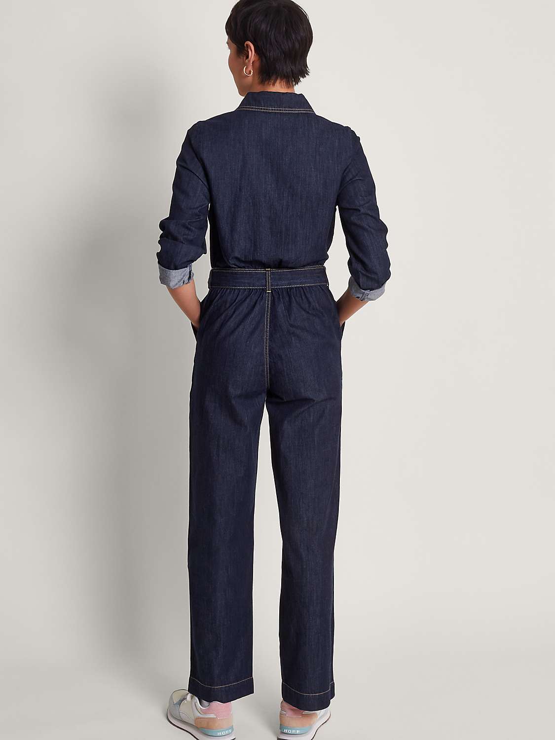 Buy Monsoon Harper Cotton Jumpsuit, Denim Blue Online at johnlewis.com