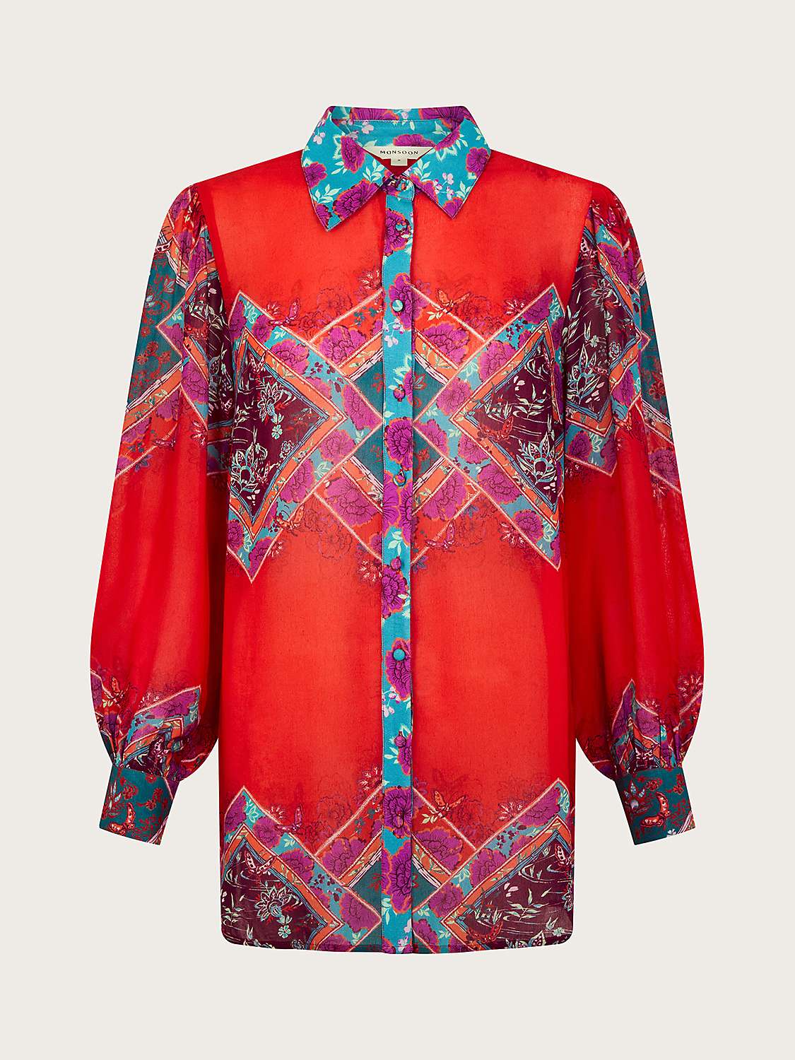 Buy Monsoon Tiffany Blouse, Red/Multi Online at johnlewis.com