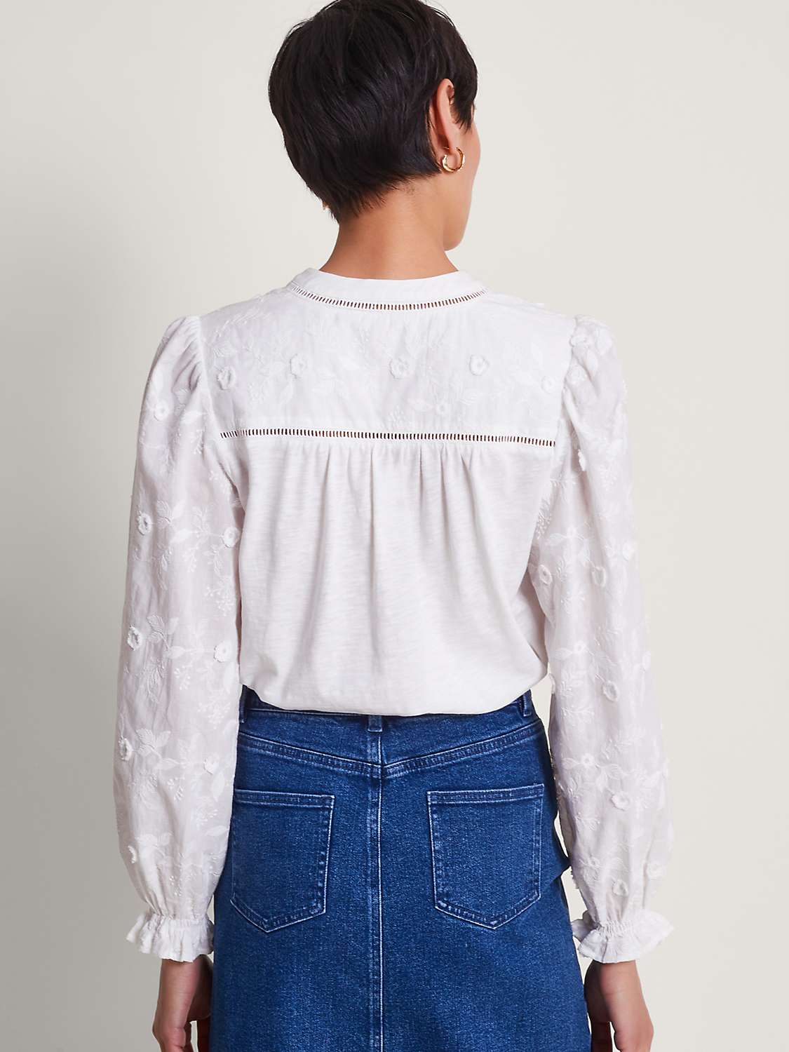 Buy Monsoon Indi Cotton Long Sleeve Shirt, Ivory Online at johnlewis.com