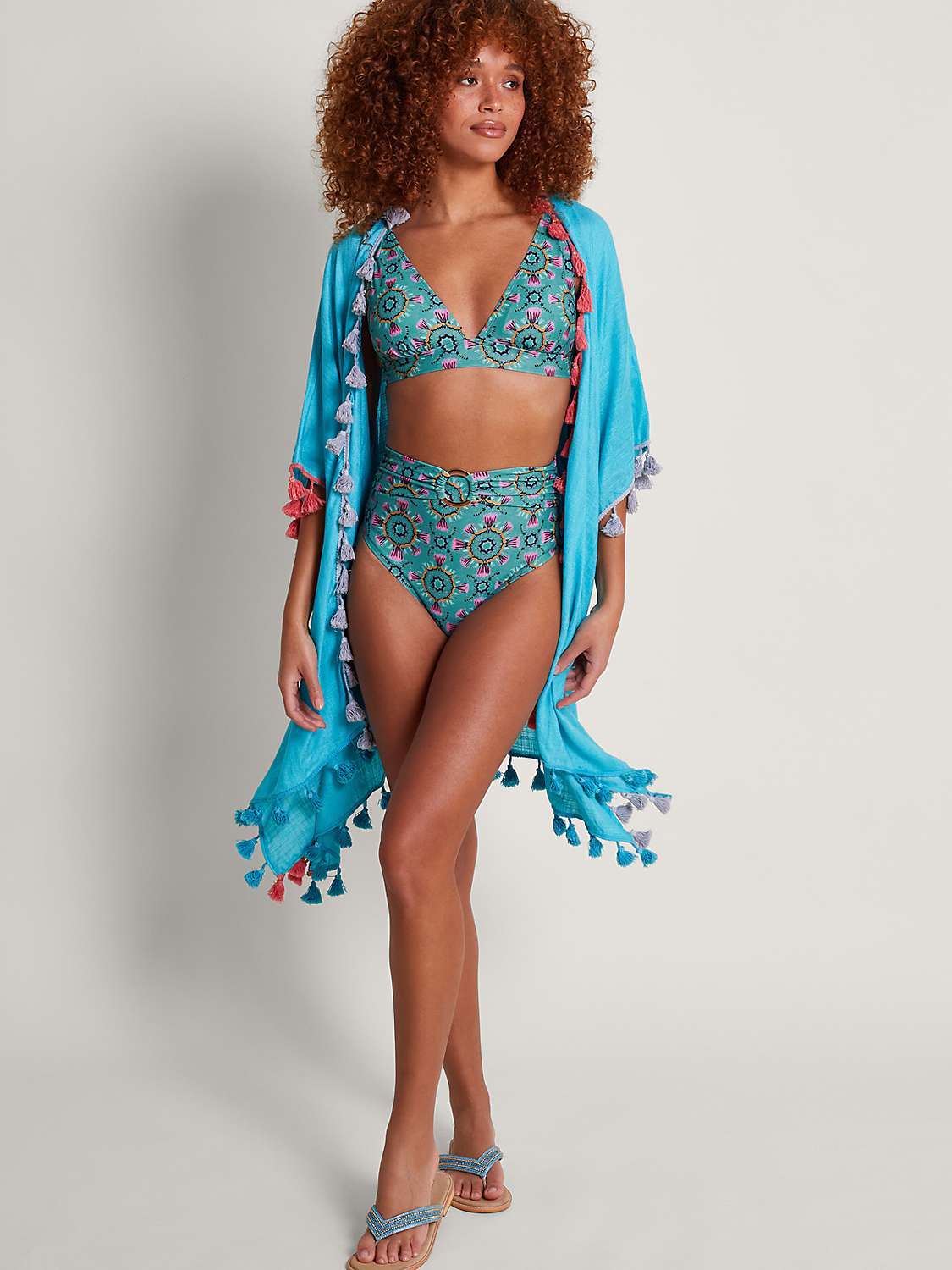 Buy Monsoon Carla Bikini Top, Teal/Multi Online at johnlewis.com
