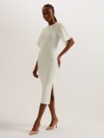 Ted Baker Raelea Rib Engineered Bodycon Midi Dress, Ivory