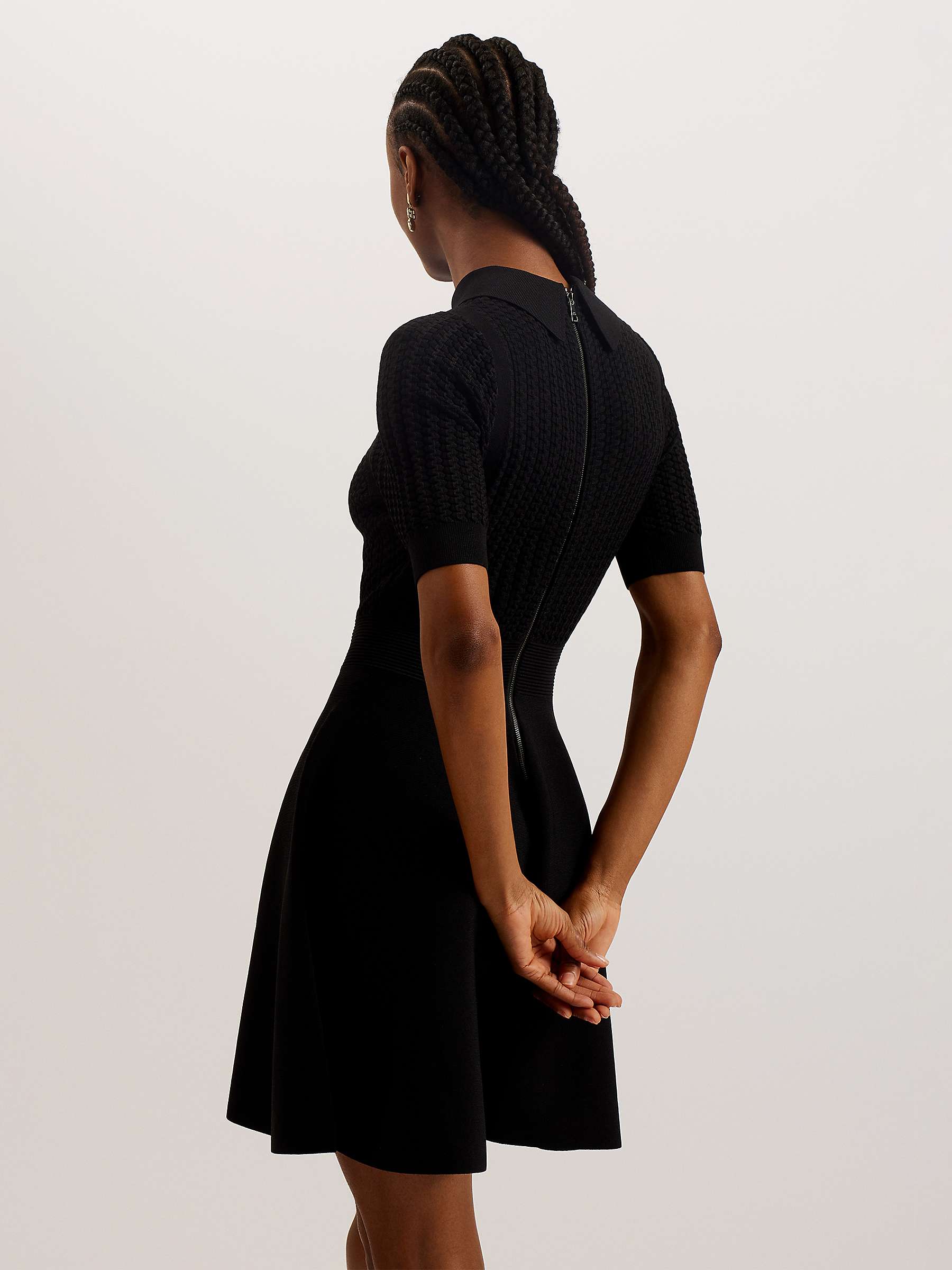 Buy Ted Baker Miiaaa Knitted Skater Dress, Black Online at johnlewis.com