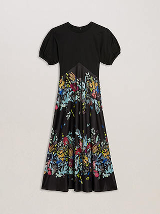 Ted Baker Maulina Floral Skirt Midi Dress, Black/Multi