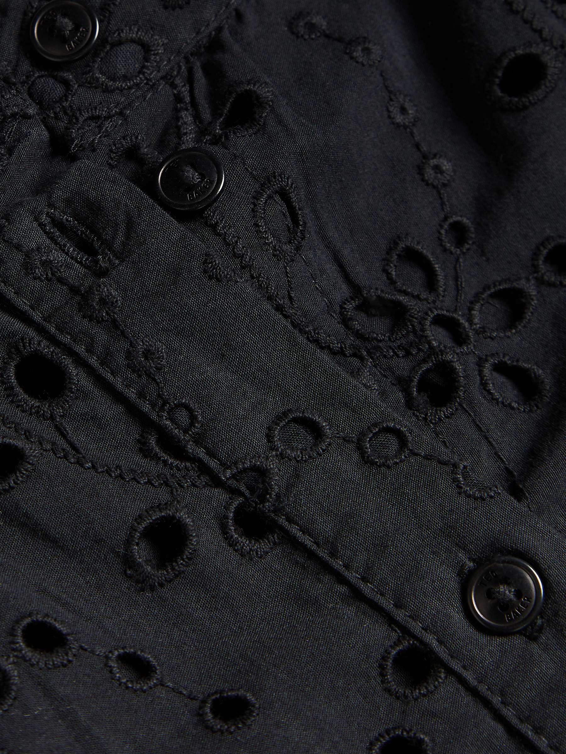 Buy Ted Baker Nikaia Oversized Broderie Midi Dress, Black Online at johnlewis.com