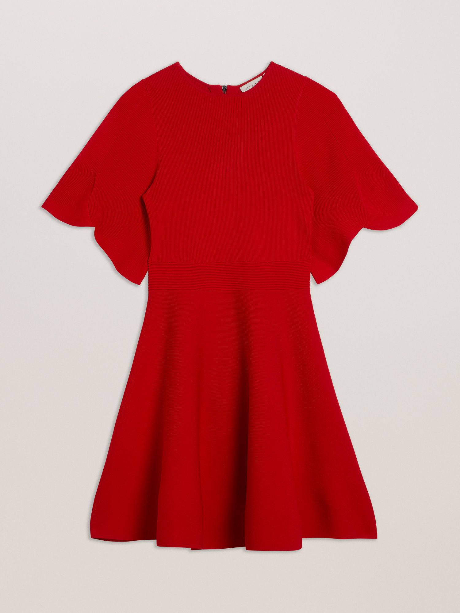 Ted Baker Oliviha Rib Engineered Skater Dress, Red, 6