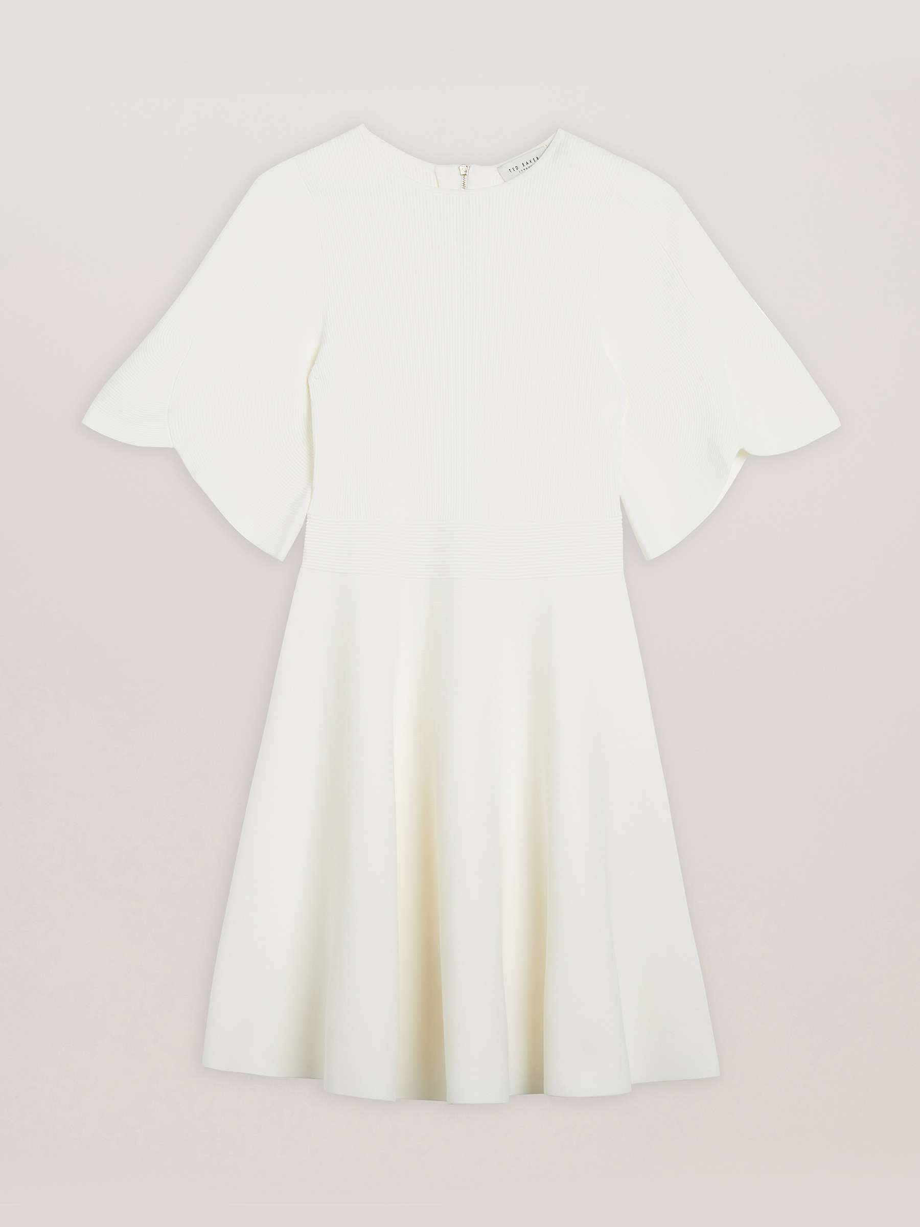 Buy Ted Baker Oliviha Ribbed Skater Dress, Natural Ivory Online at johnlewis.com