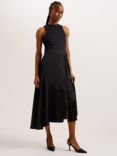 Ted Baker Wiiloww Satin Skirt Midi Dress, Black, Black
