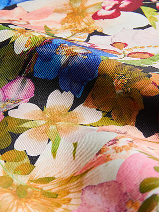Ted Baker Delbi Floral Print Satin Front Jumper, Black/Multi