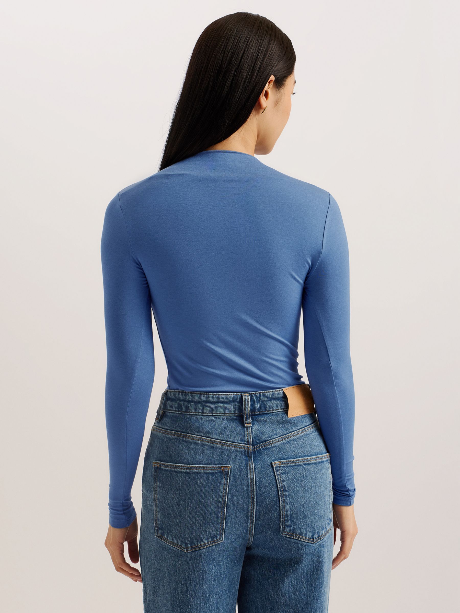 Buy Ted Baker Raylee Slash Neck Top, Blue Online at johnlewis.com