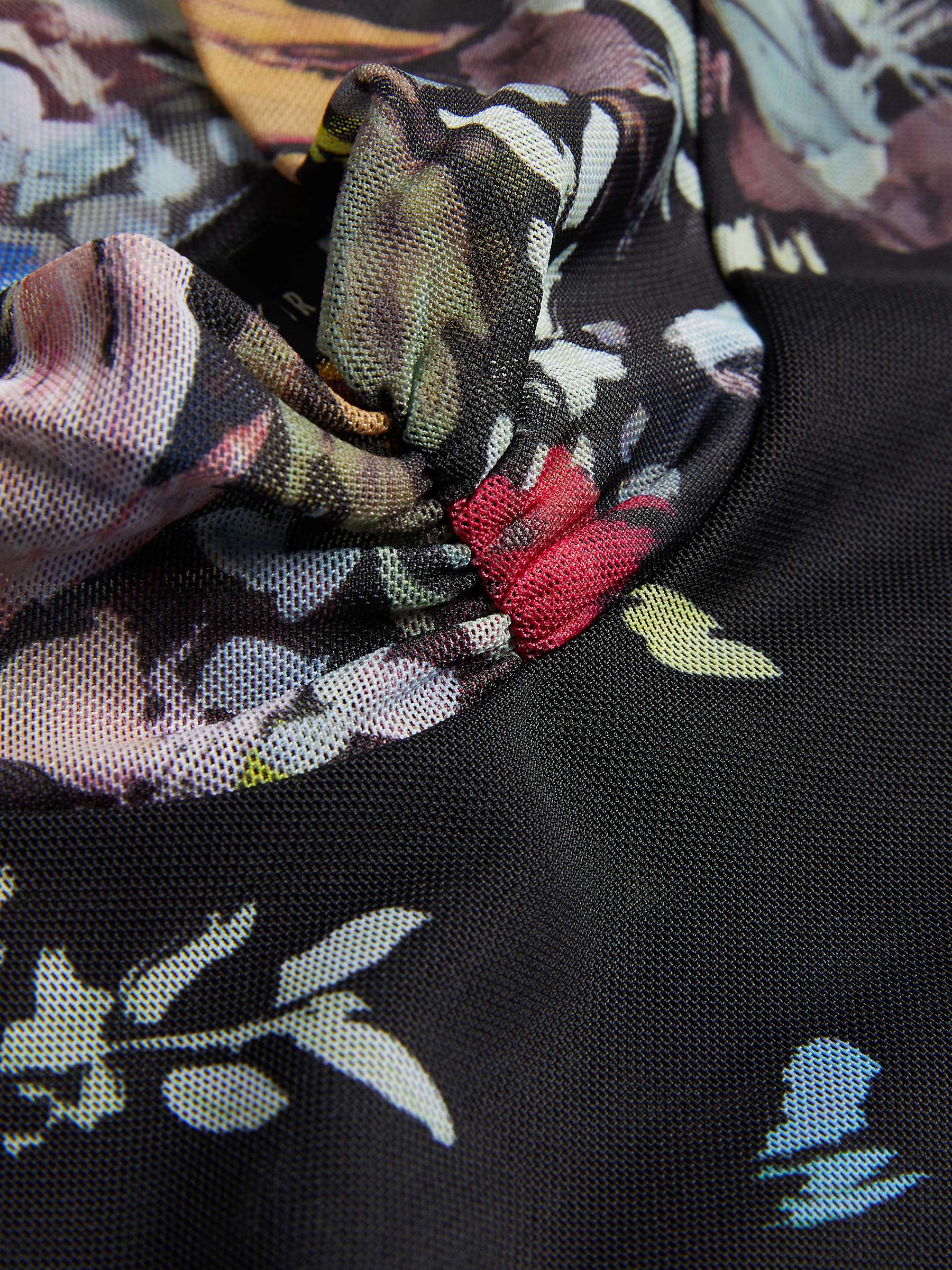 Buy Ted Baker Amandha Floral Print Mesh Top, Black/Multi Online at johnlewis.com