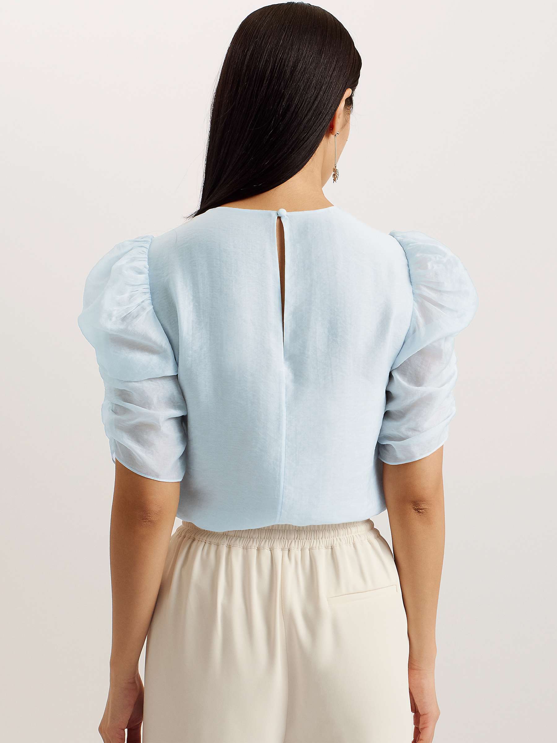 Buy Ted Baker Sachiko Ruched Puff Sleeve Organza Top Online at johnlewis.com