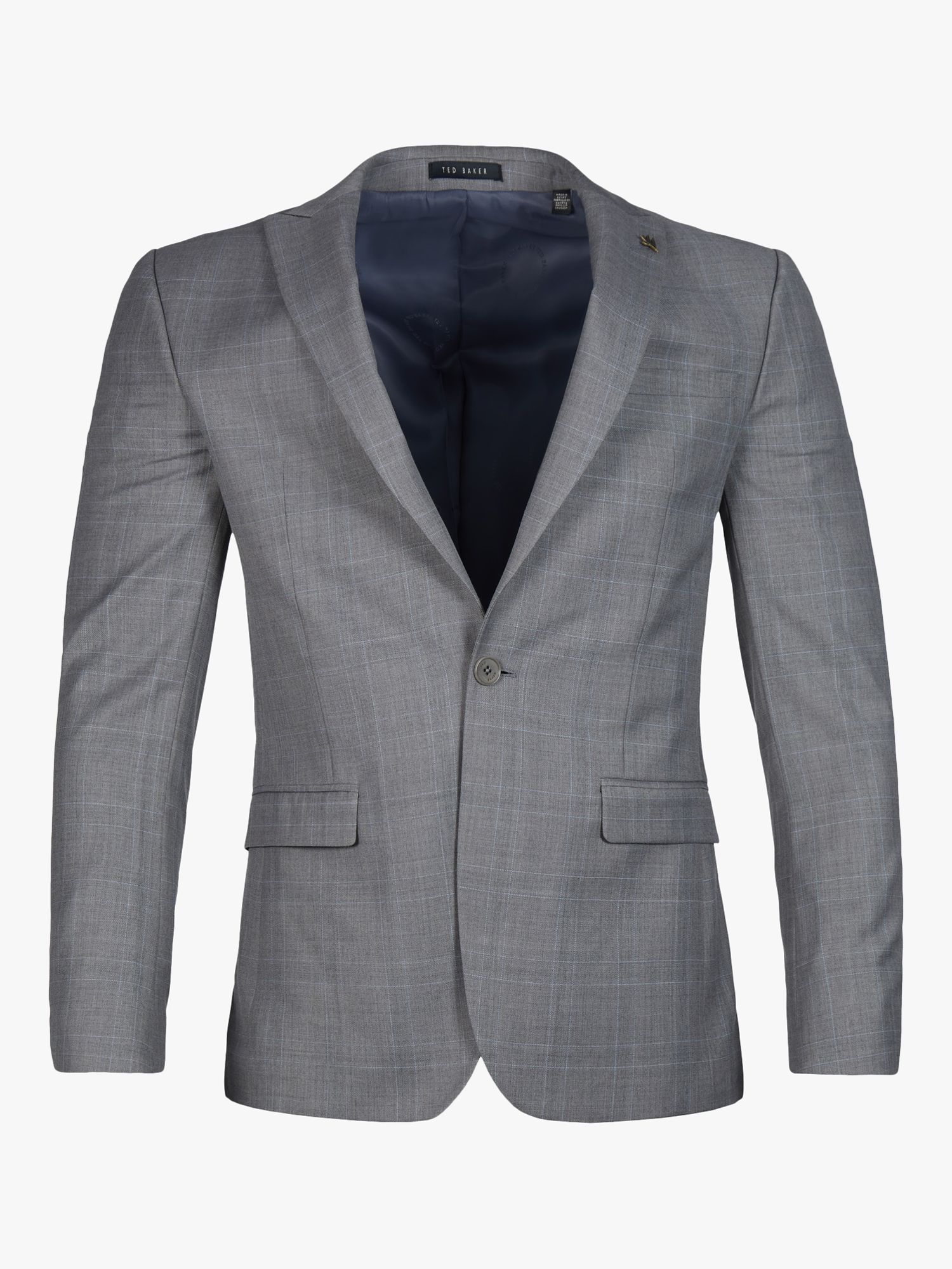Buy Ted Baker Soft Check Wool Blend Slim Fit Jacket, Grey Online at johnlewis.com