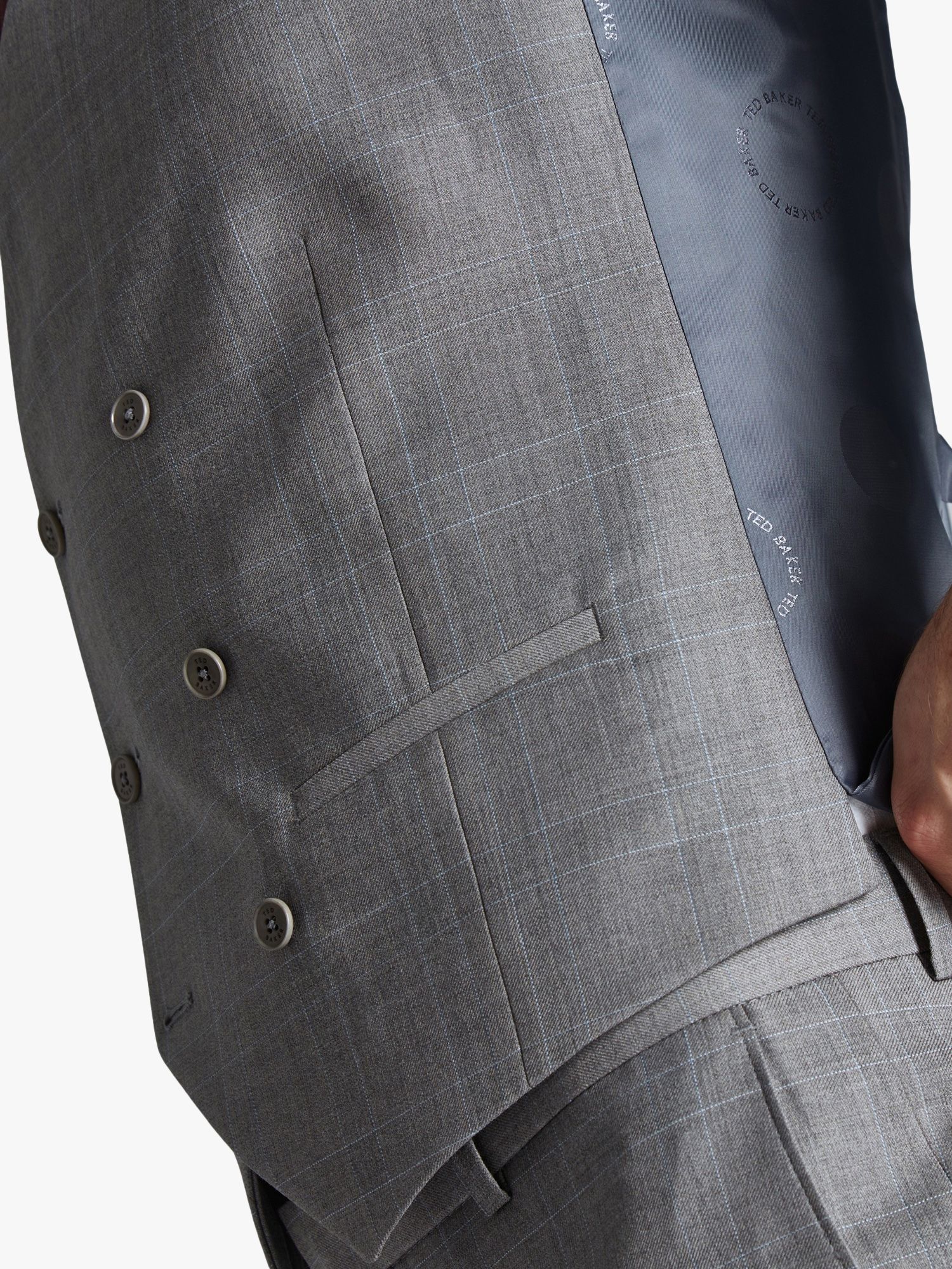 Buy Ted Baker Soft Check Wool Blend Slim Fit Waistcoat, Grey Online at johnlewis.com
