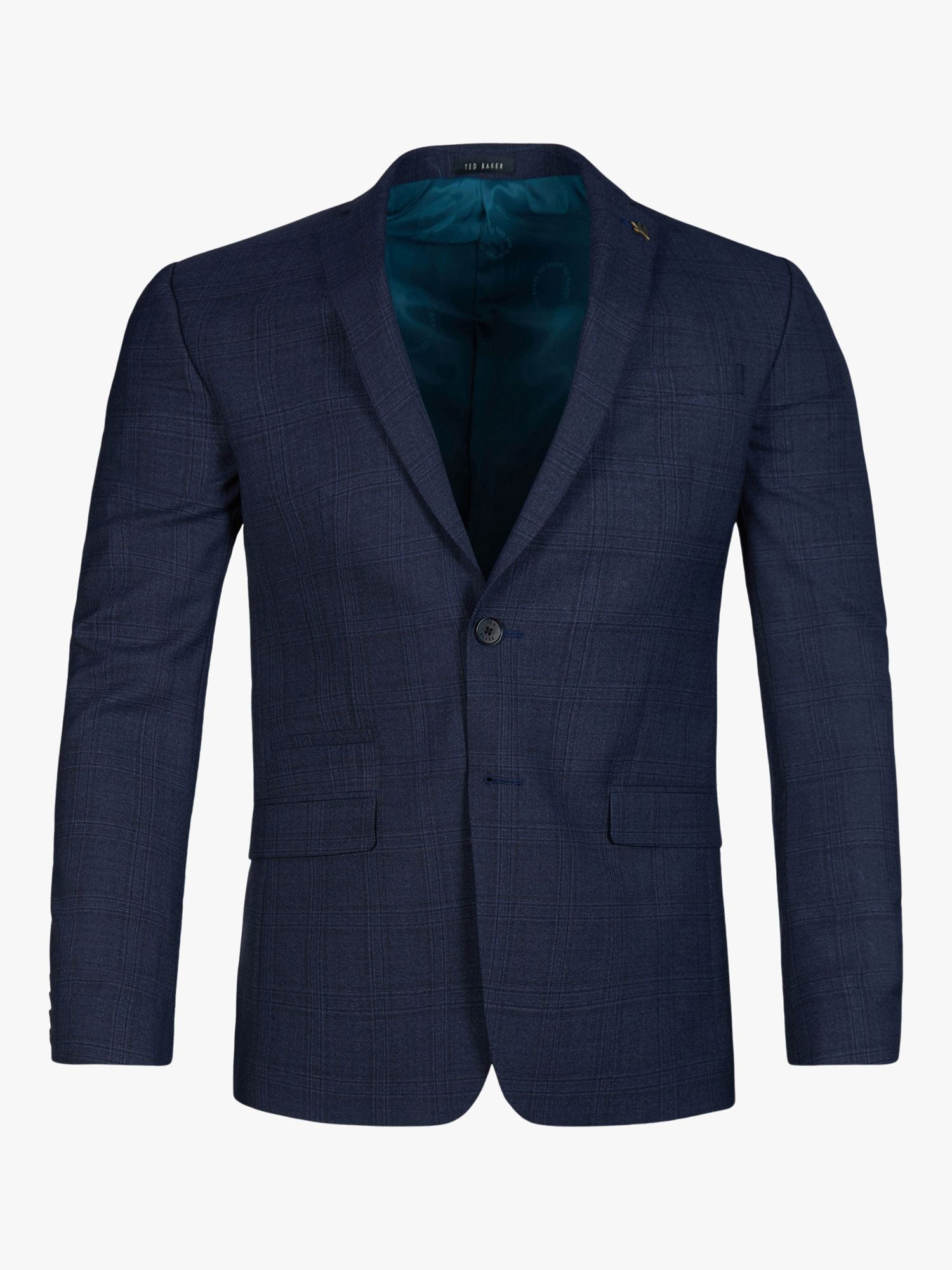 Ted Baker Ara Slim Fit Textured Check Wool Blend Suit Jacket, Navy, 42S