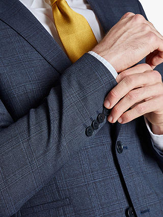 Ted Baker Ara Slim Fit Textured Check Wool Blend Suit Jacket, Navy