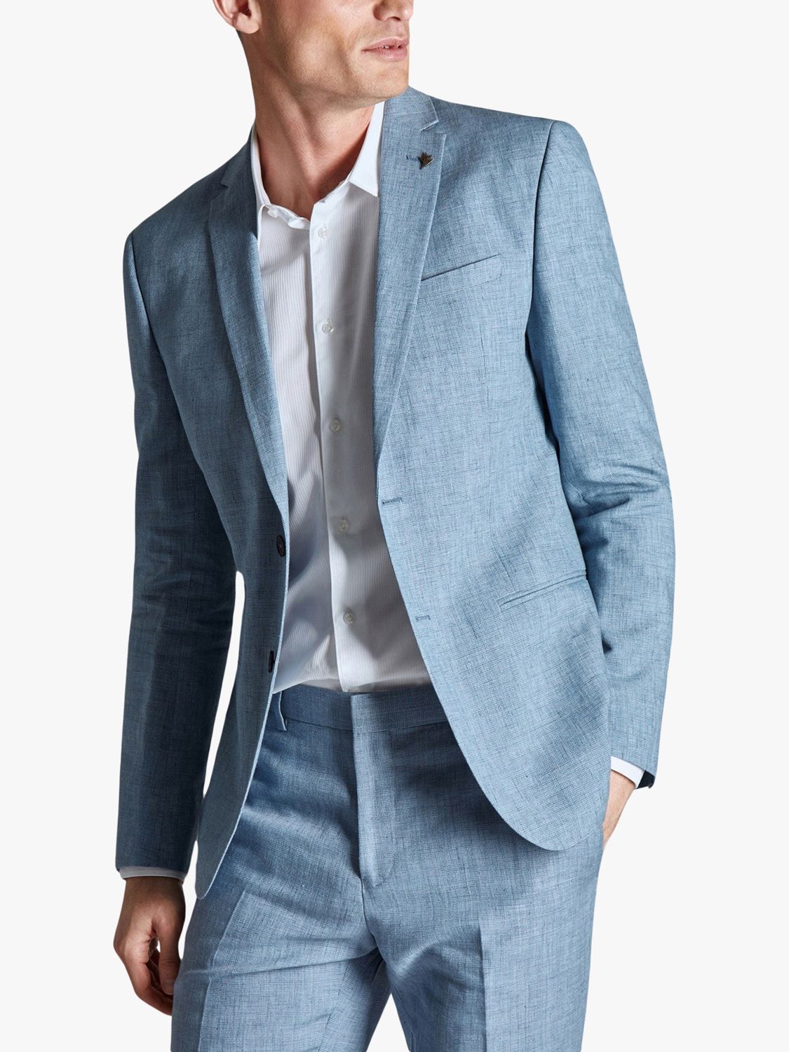 Buy Ted Baker Hydra Linen Slim Fit Suit Jacket, Blue Online at johnlewis.com